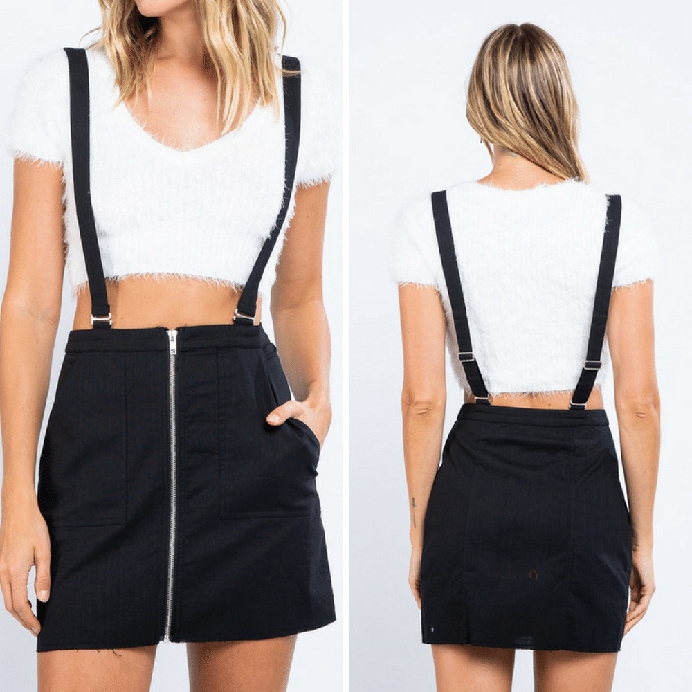 Overall mini skirt must have for fall!